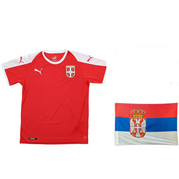 Fan set for WC - Puma jersey and flag Serbia 1.5 x 1 m