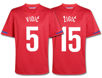 Serbia home jersey with players name