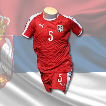 Puma kit - Serbia home jersey and shorts for World Cup 2018 with print