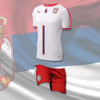 Puma kit - Serbia white jersey and red shorts for World Cup 2018