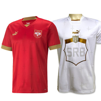 Kit Puma Serbia home and away jersey for WC in Qatar 2022 with print-1