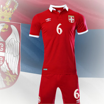 Umbro Serbia home kit 16/17 jersey + shorts with print
