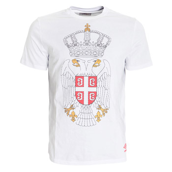 Umbro T-shirt Serbian eagle - Serbian anthem - white