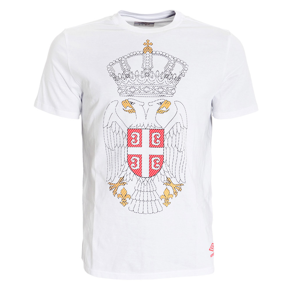Umbro T-shirt Serbian eagle - Serbian anthem - white